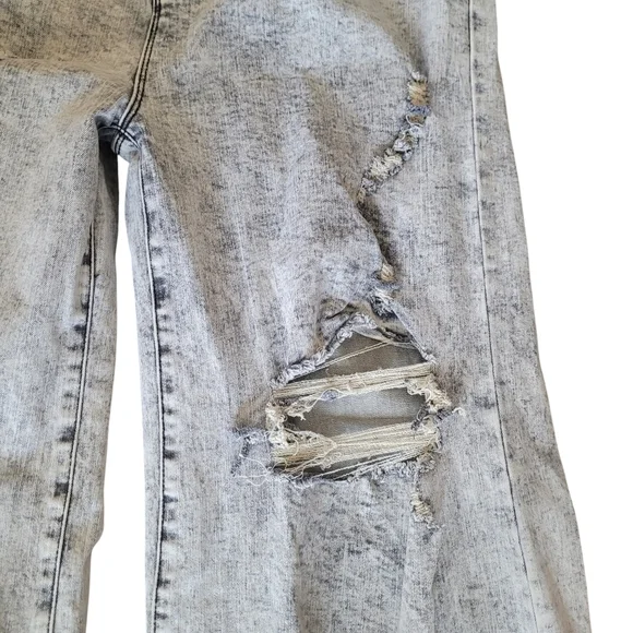 Lucky & Blessed Jeans Womens Acid Wash Wide Leg Denim Retro Hippie Flared Pants - Picture 4 of 13